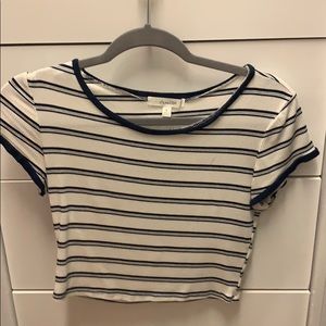 Navy and white striped t shirt